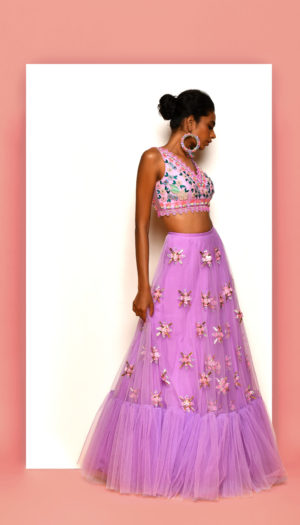 Papa Don't Preach- Lilac tulle lehenga - Image 3