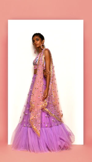 Papa Don't Preach- Lilac tulle lehenga - Image 3