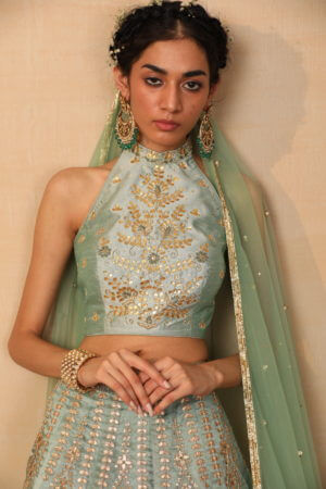 Rashika Sharma-Mint green Gota Lehenga set - Image 2