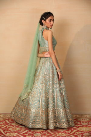 Rashika Sharma-Mint green Gota Lehenga set - Image 3