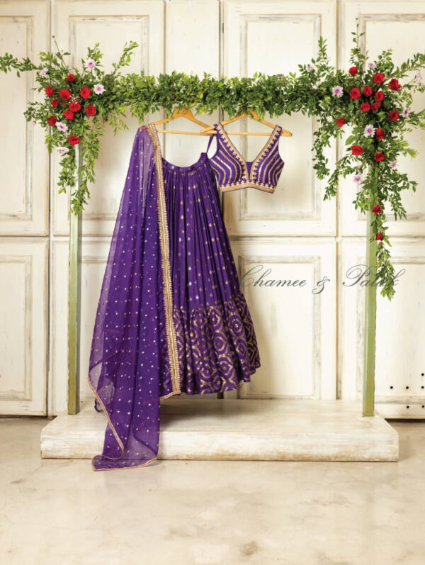 Chamee and Palak- Purple Skirt Set