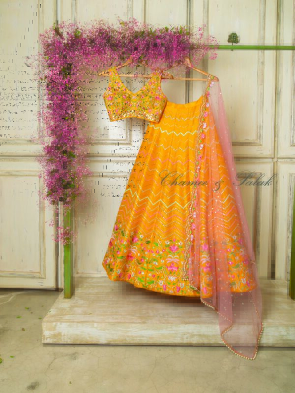 Chamee and Palak- yellow ocre Lehenga