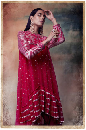 Vvani Vats- GOTA YOKE SLEEVE DHOTI KURTA - Image 2