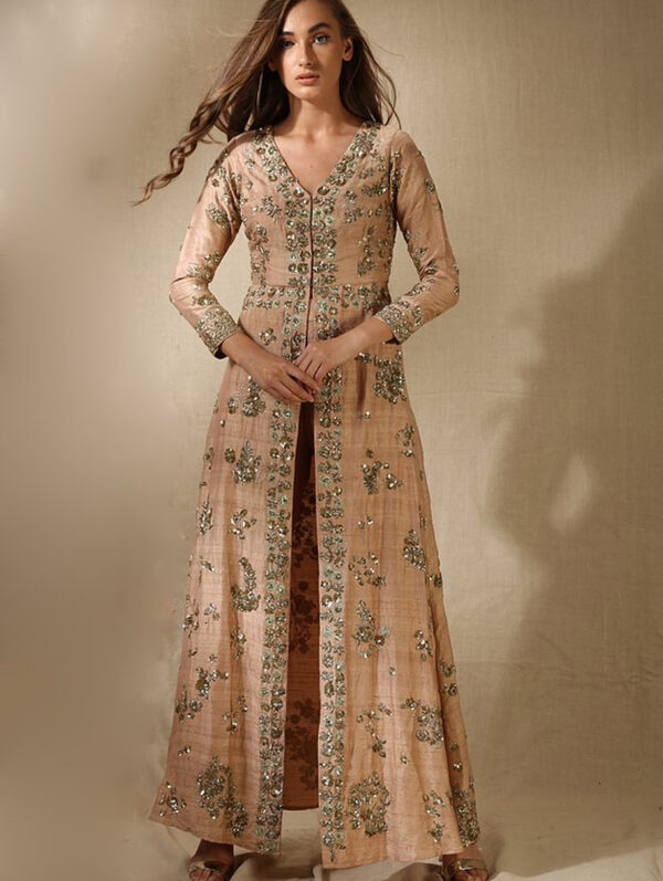 ASTHA NARANG - Rose Gold Kurta Jacket with Pants