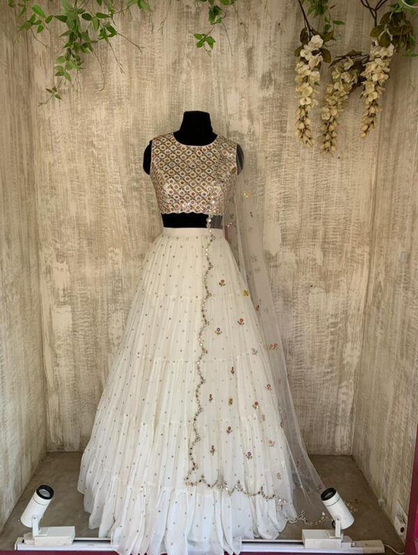 Chamee & Palak multi color blouse with lehenga