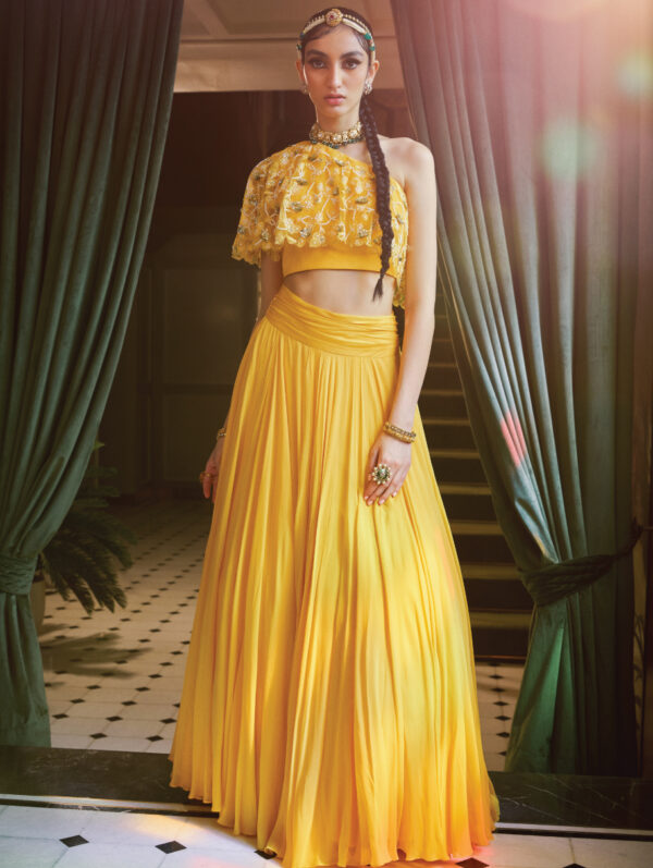 SANYA GULATI - MANGO CROP TOP AND SKIRT