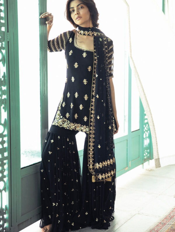 Sanya Gulati - Midnight Blue Sharara Set
