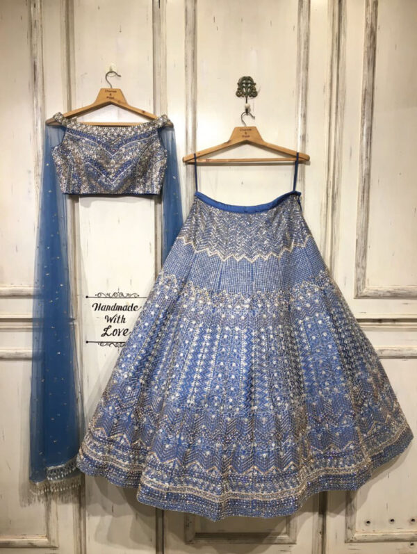 Chamee & Palak - Turkish blue lehenga