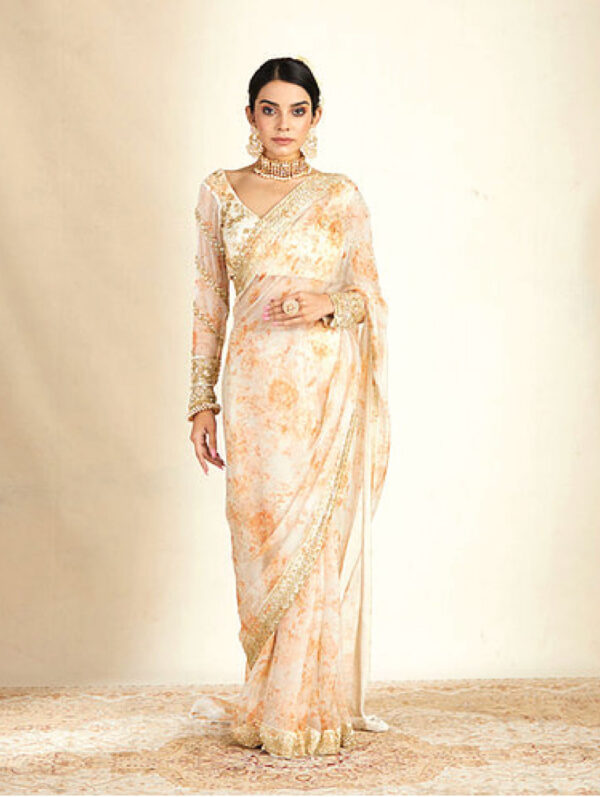 Astha Narang - Off White Organza Saree