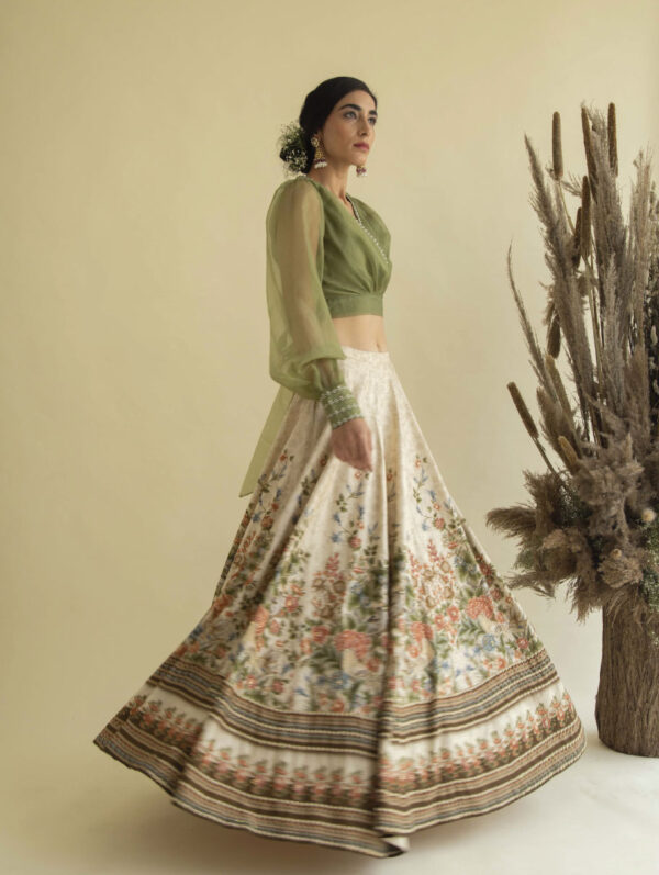 Kalista - Olive Green Lehenga Set