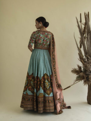 Kalista - Sky Blue Lehenga Set - Image 2
