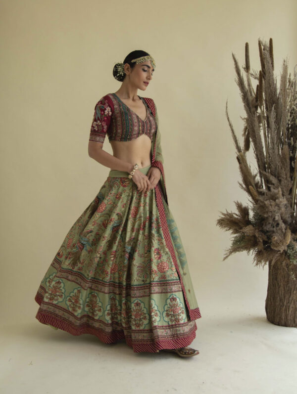 Kalista - Olive Green Lehenga Set