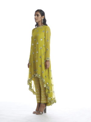VVANI VATS - MOSS GREEN KURTA SET - Image 3