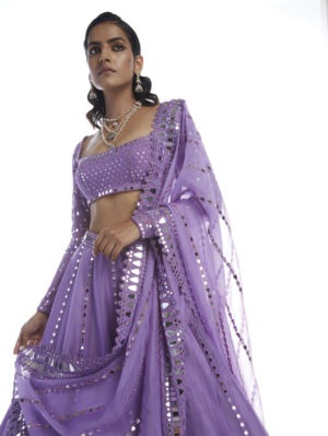 VVANI VATS - CATNIP PURPLE LEHENGA SET - Image 4