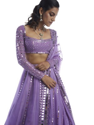 VVANI VATS - CATNIP PURPLE LEHENGA SET - Image 5