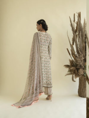 Kalista - Mughal Floral Suit Dupatta Set with straight pants - Image 2