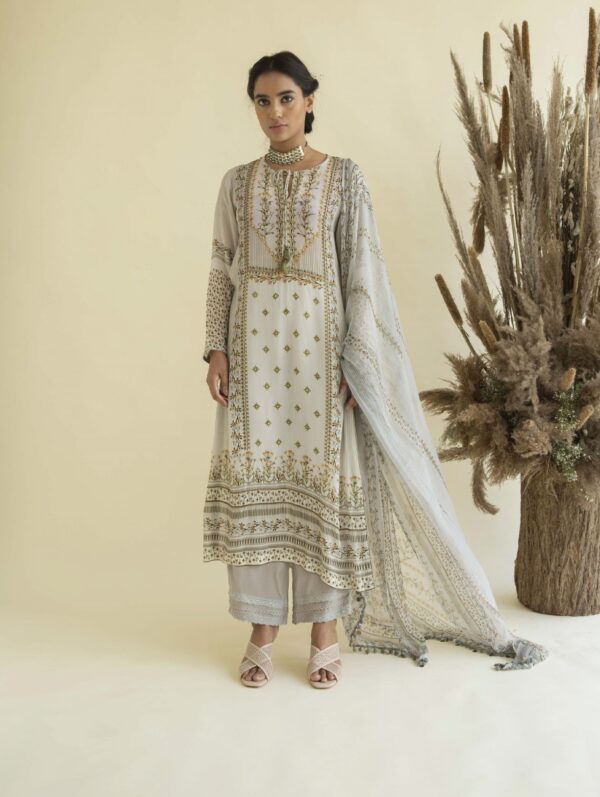 Kalista - Mughal Floral Suit Dupatta Set with straight pants