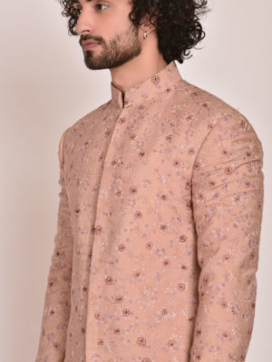Jatin Malik - Champagne Jamawaar Sherwani - Image 11
