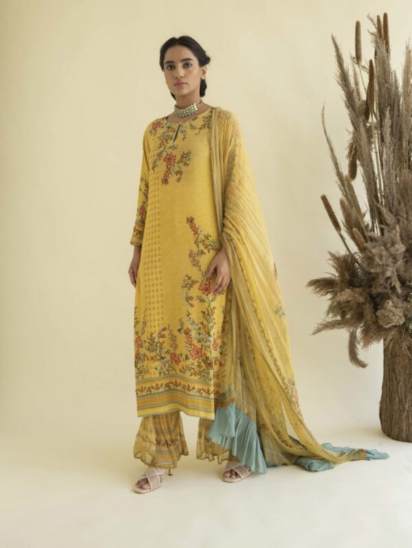 Kalista - Mughal Floral Suit Dupatta Set with straight pants