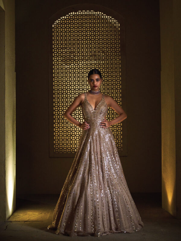 Seema Gujral - Light Gold Gown
