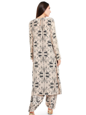 Payal Singhal - Blush Colour Printed Crepe Kurta and Palazzo Pant - Image 3