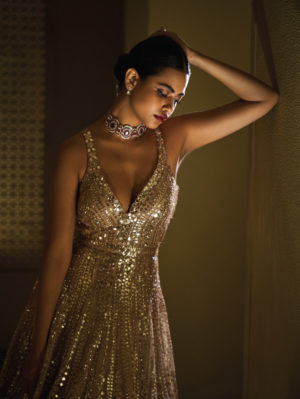 Seema Gujral - Light Gold Gown - Image 4