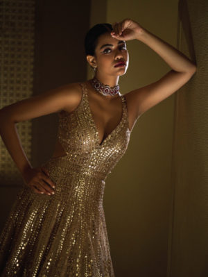Seema Gujral - Light Gold Gown - Image 6