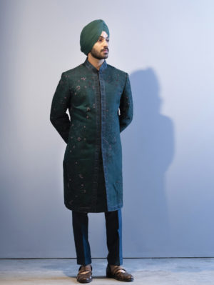 Jatin Malik - Forest Green sherwani - Image 2