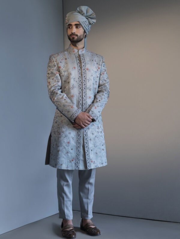 Jatin Malik - Ice Blue Sherwani