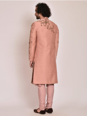 Jatin Malik - Old rose 3D element Sherwani - Image 5