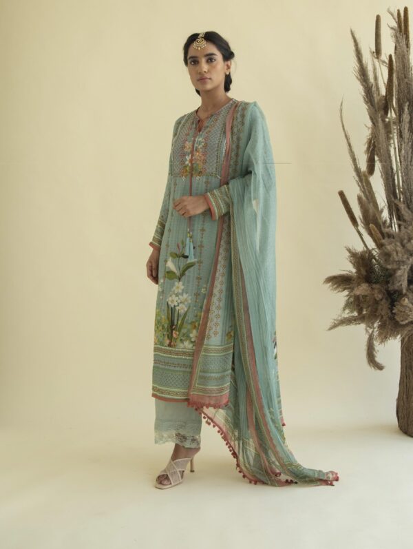 Kalista - Tropical Floral Suit Dupatta Set with straight pants