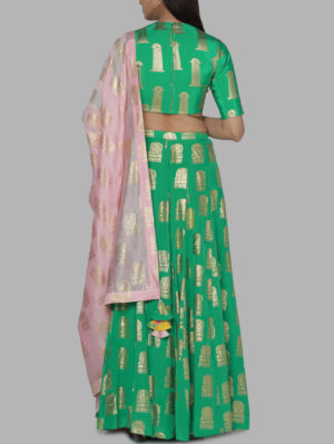 HOUSE OF MASABA - GREEN COMB LEHENGA SET - Image 5