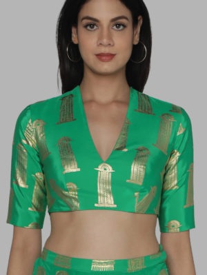 HOUSE OF MASABA - GREEN COMB LEHENGA SET - Image 6