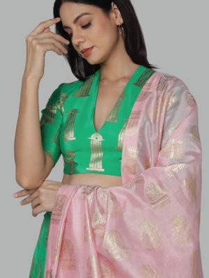 HOUSE OF MASABA - GREEN COMB LEHENGA SET - Image 7