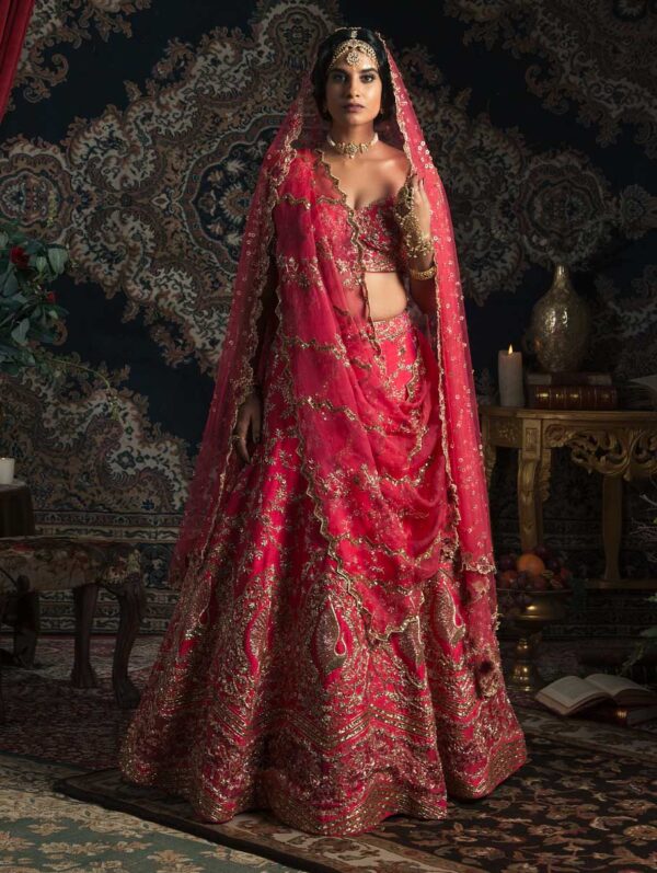 Rachit Khanna - Hot Pink Jheel Bridal Set