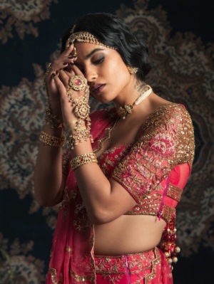 Rachit Khanna - Hot Pink Jheel Bridal Set - Image 2