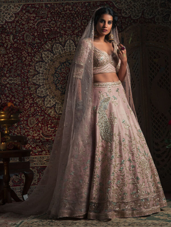 Rachit Khanna - Powder Pink Nilofer Bridal Set
