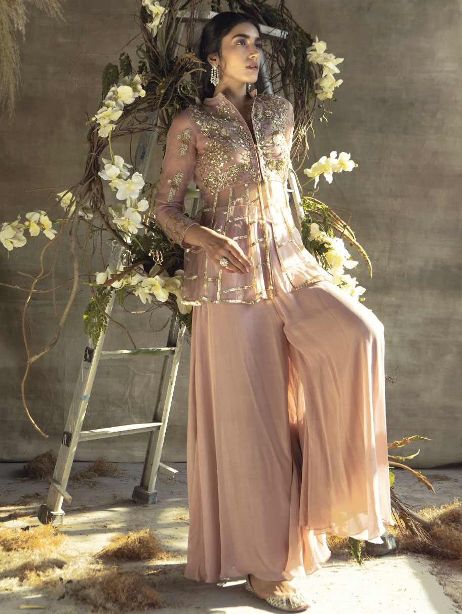 Rose gold sales peplum top
