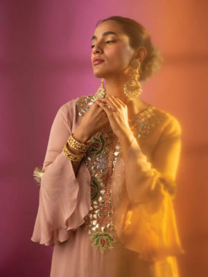 Rachit Khanna - Dark Rose Gold Garara Set - Image 5