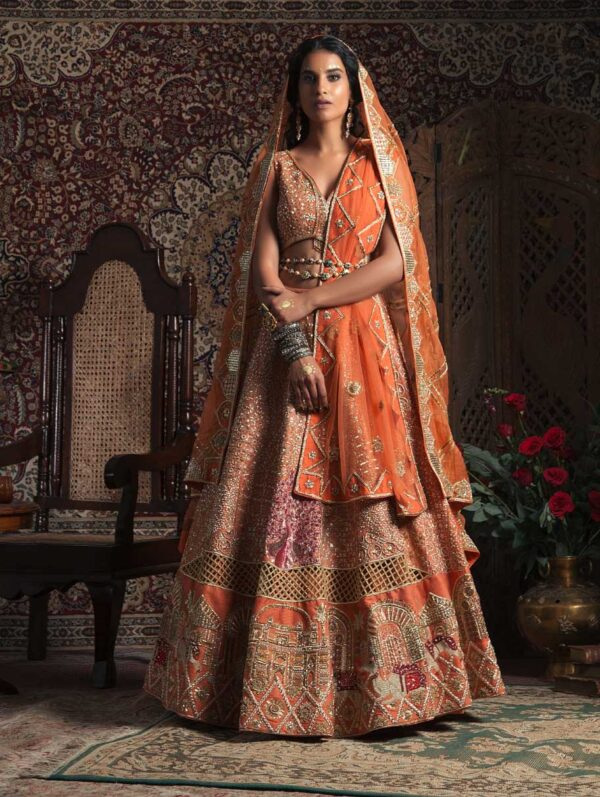 Rachit Khanna - Tangrine Bridal Set