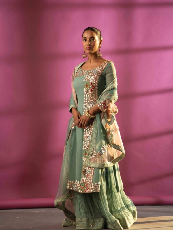 Rachit Khanna - Teal Blue Sharara Set