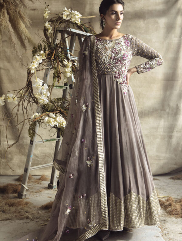 Rachit Khanna - Gold Grey Anarkali