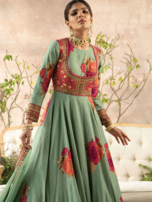 Kalista - Mint Green Inayat Anarkali Set - Image 4