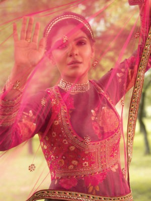 Kalista - Brown Floral Inayat Anarkali Set - Image 3