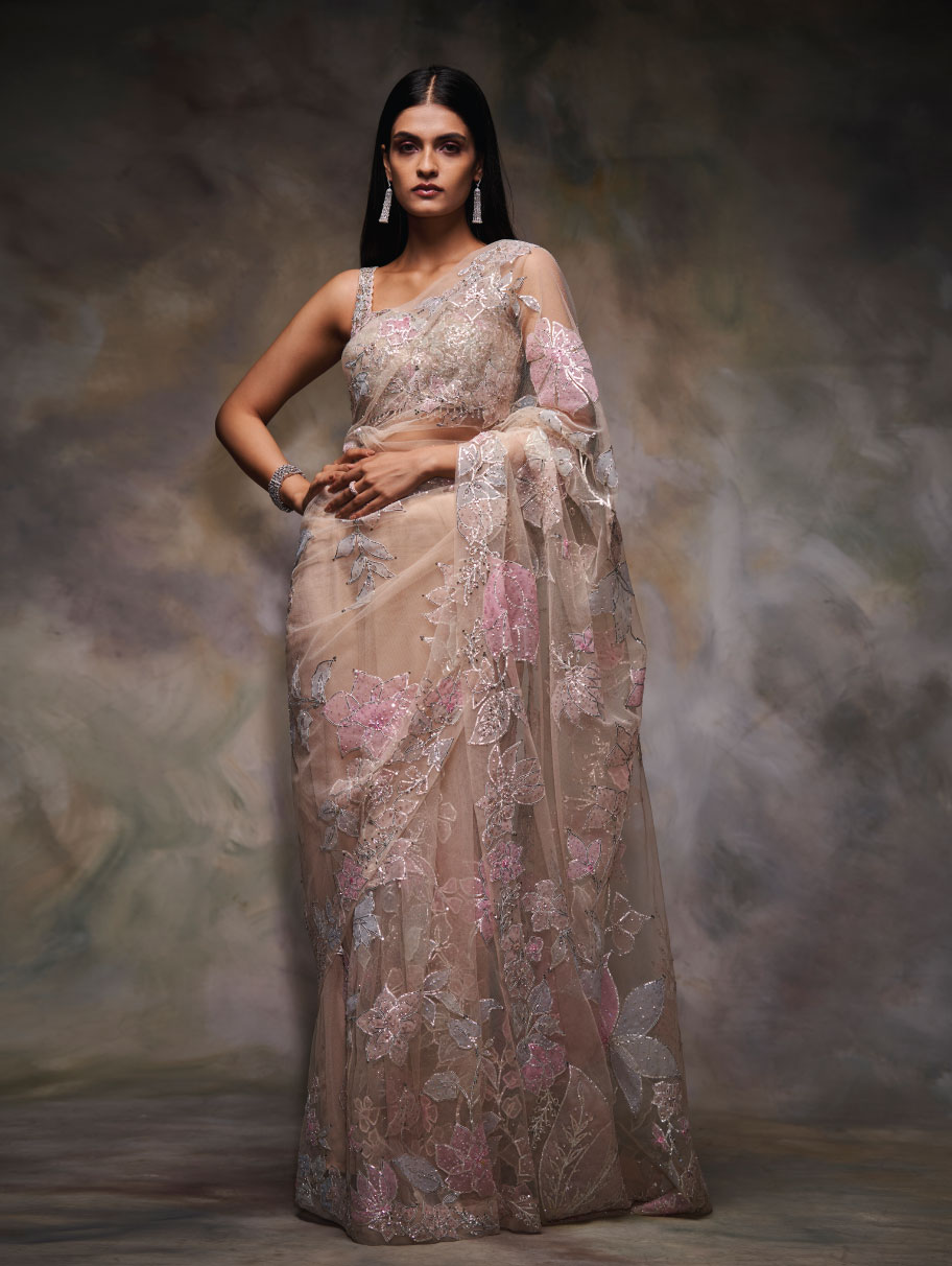 Seema Gujral Rose Gold Saree