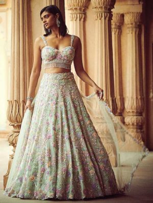 Seema Gujral - Aquamarine Lehenga Set - Image 2