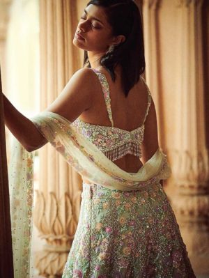 Seema Gujral - Aquamarine Lehenga Set - Image 3