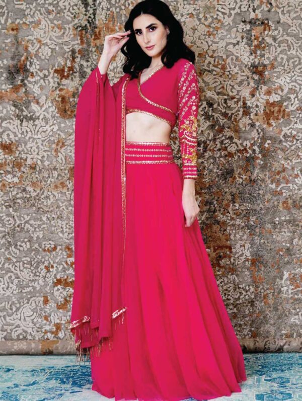 Simrat Marwah - RASPBERRY GARNET LEHENGA