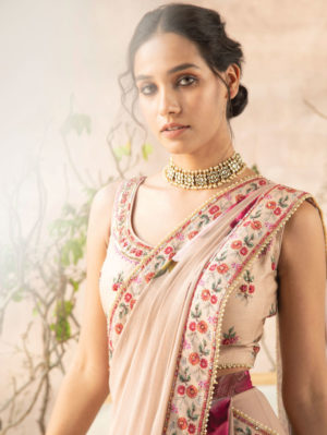 Kalista - Blush Printed Lavanya handrafted Saree - Image 2