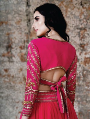Simrat Marwah - RASPBERRY GARNET LEHENGA - Image 3